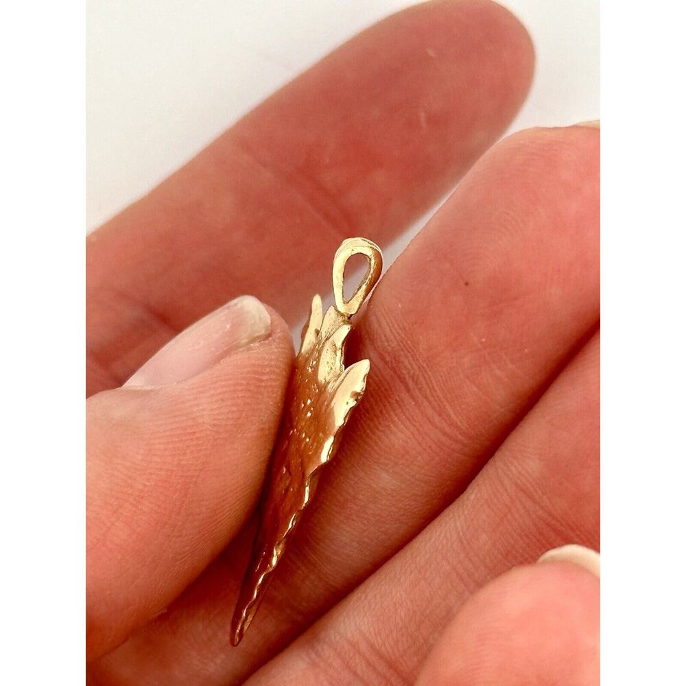 14k Solid Gold Native American Arrowhead Pendant … - image 2